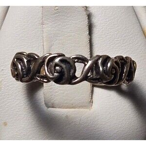 Roses vintage sterling silver ring sz 8